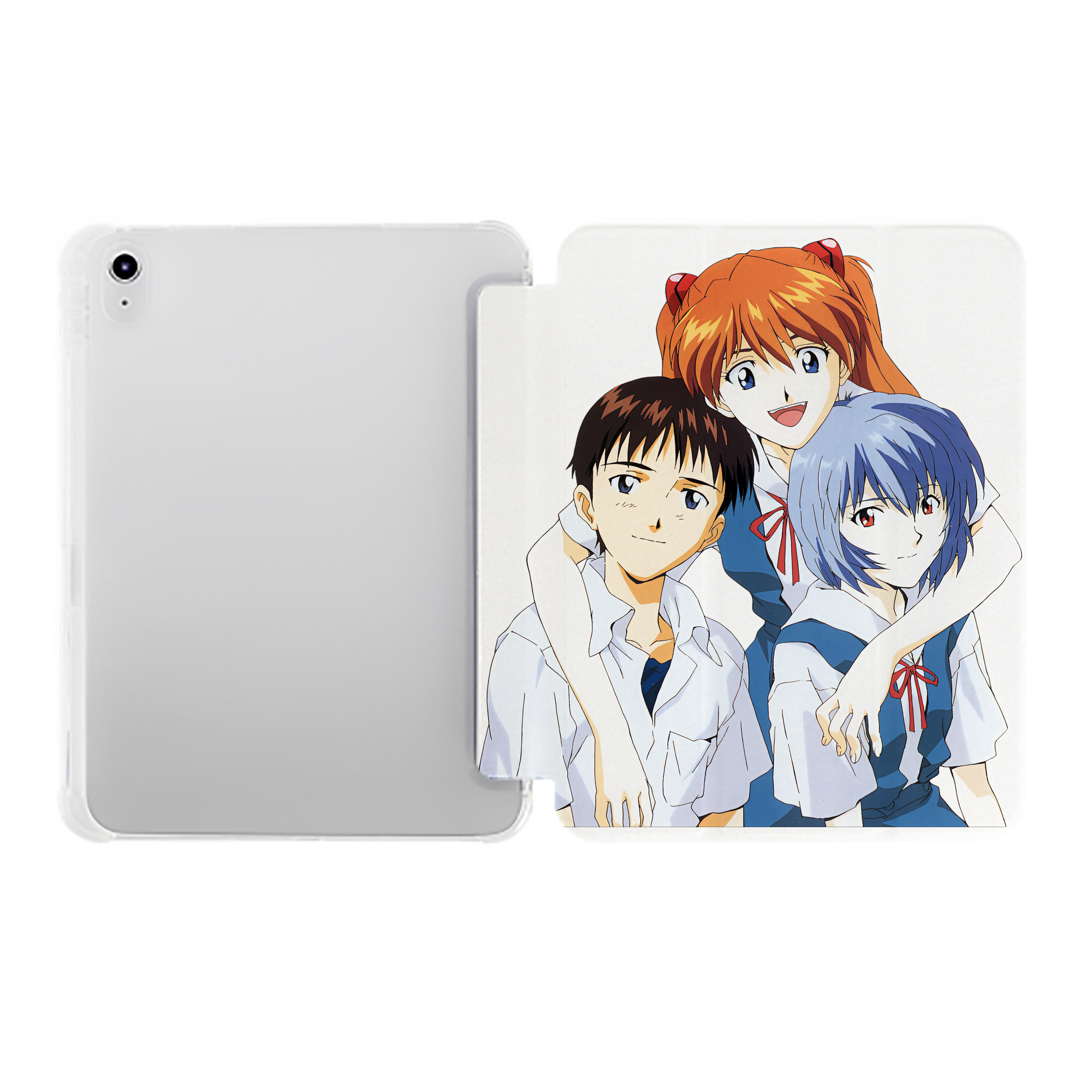 （画像用） EVA 新世紀エヴァンゲリオン IPad ケース ペン収納付き 三つ折りスタンド PUレザー×シリコン 対応機種9.5/10.5/10.9インチ